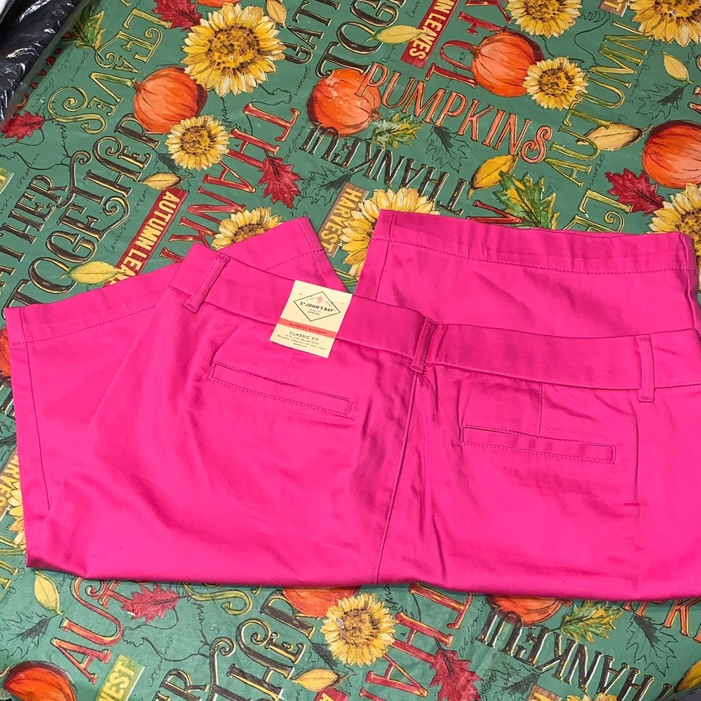 St. John’s Bay Secretly Slender Raspberry Rose Bermuda Shorts - Picture 8 of 10